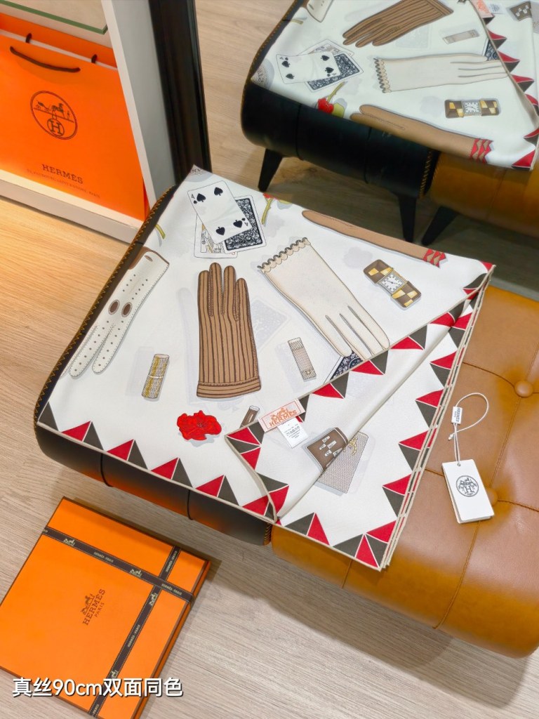 Hermes Double-Sided Silk Scarf-250