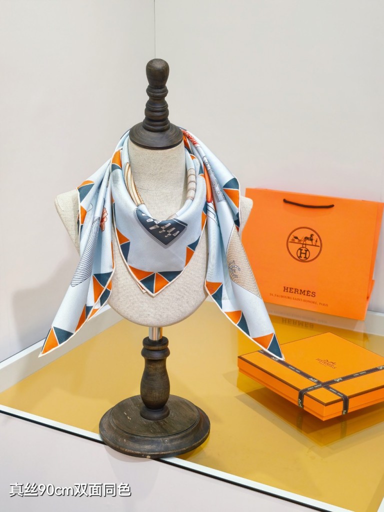 Hermes Double-Sided Silk Scarf-242