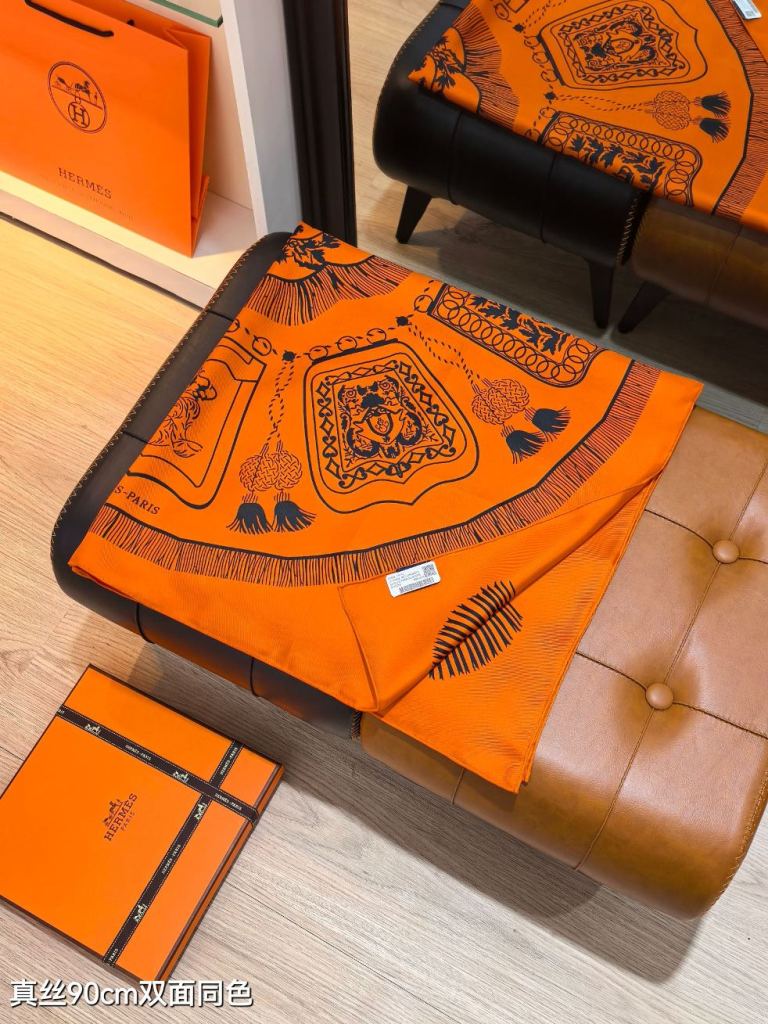 Hermes Double-Sided Silk Scarf-238