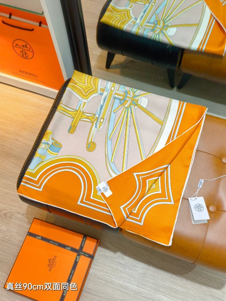 Hermes Double-Sided Silk Scarf-232