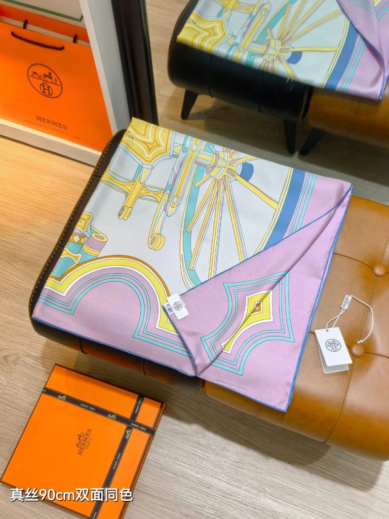 Hermes Double-Sided Silk Scarf-226