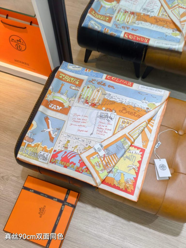 Hermes Double-Sided Silk Scarf-219