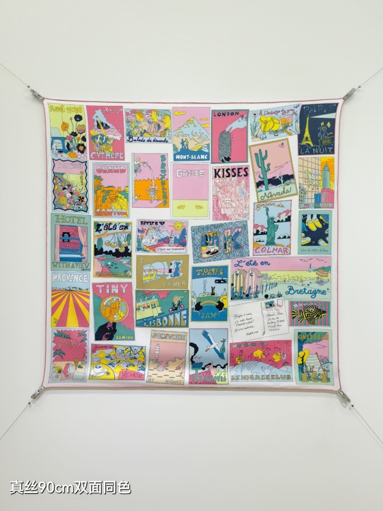 Hermes Double-Sided Silk Scarf-216