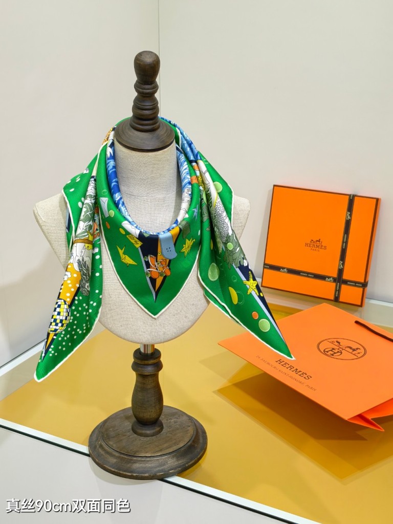 Hermes Double-Sided Silk Scarf-213
