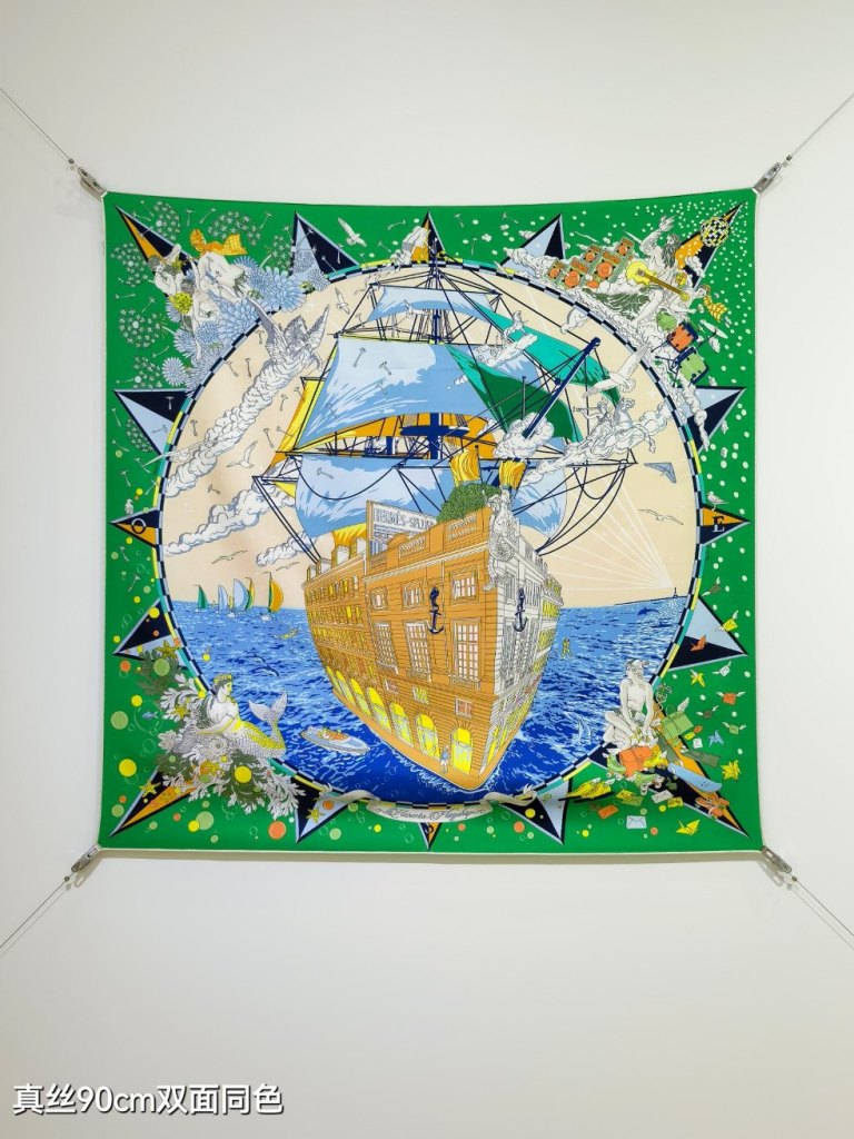 Hermes Double-Sided Silk Scarf-211