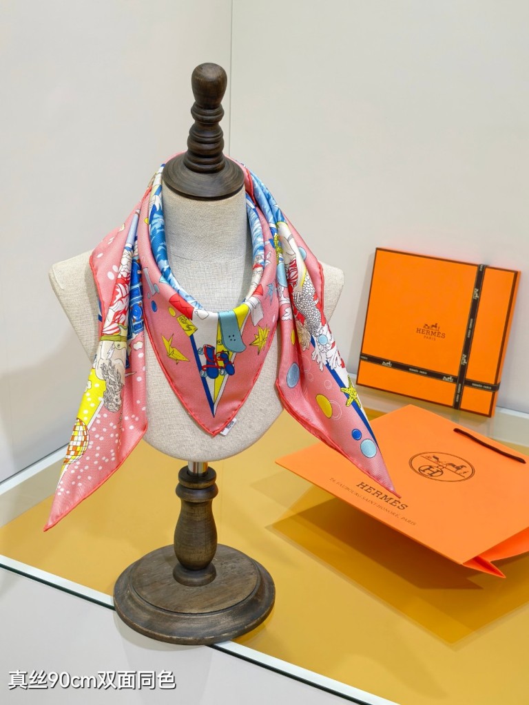 Hermes Double-Sided Silk Scarf-210