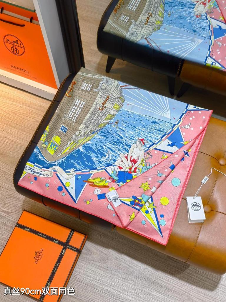 Hermes Double-Sided Silk Scarf-209