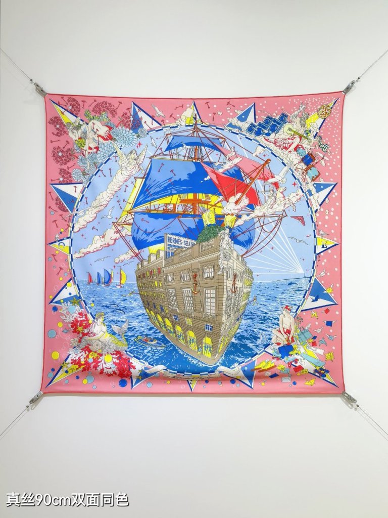 Hermes Double-Sided Silk Scarf-208