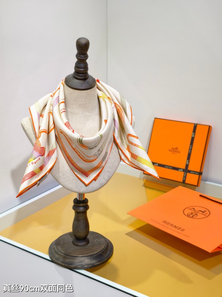 Hermes Double-Sided Silk Scarf-203