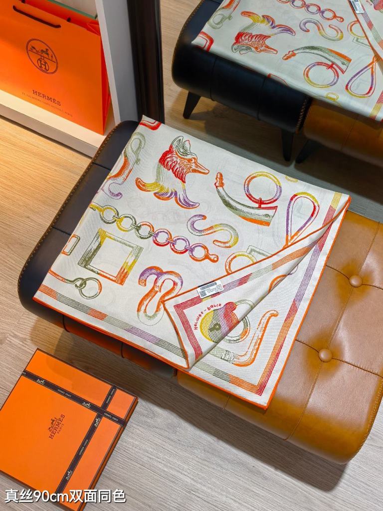 Hermes Double-Sided Silk Scarf-202