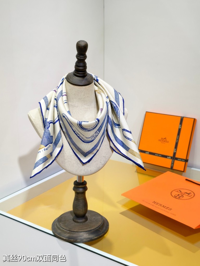 Hermes Double-Sided Silk Scarf-200