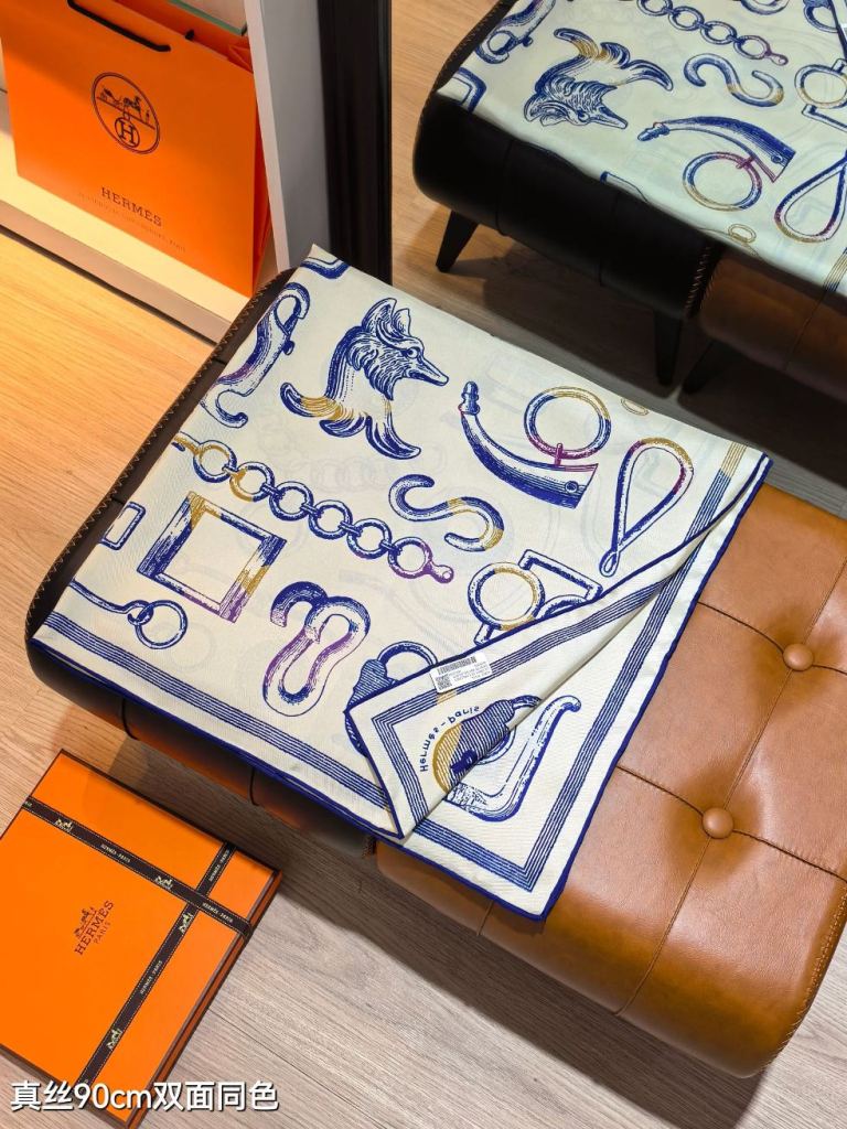 Hermes Double-Sided Silk Scarf-199