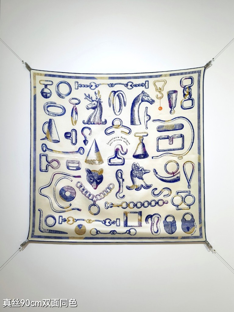 Hermes Double-Sided Silk Scarf-198