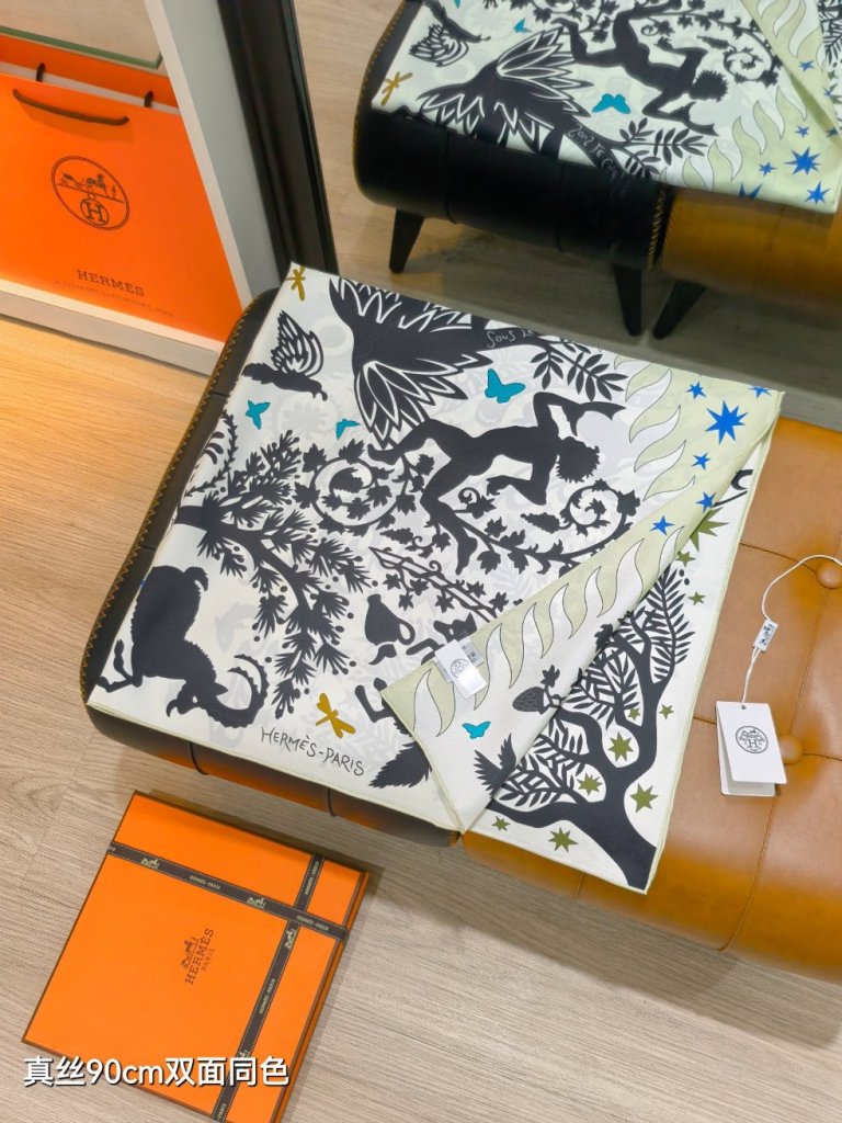 Hermes Double-Sided Silk Scarf-191
