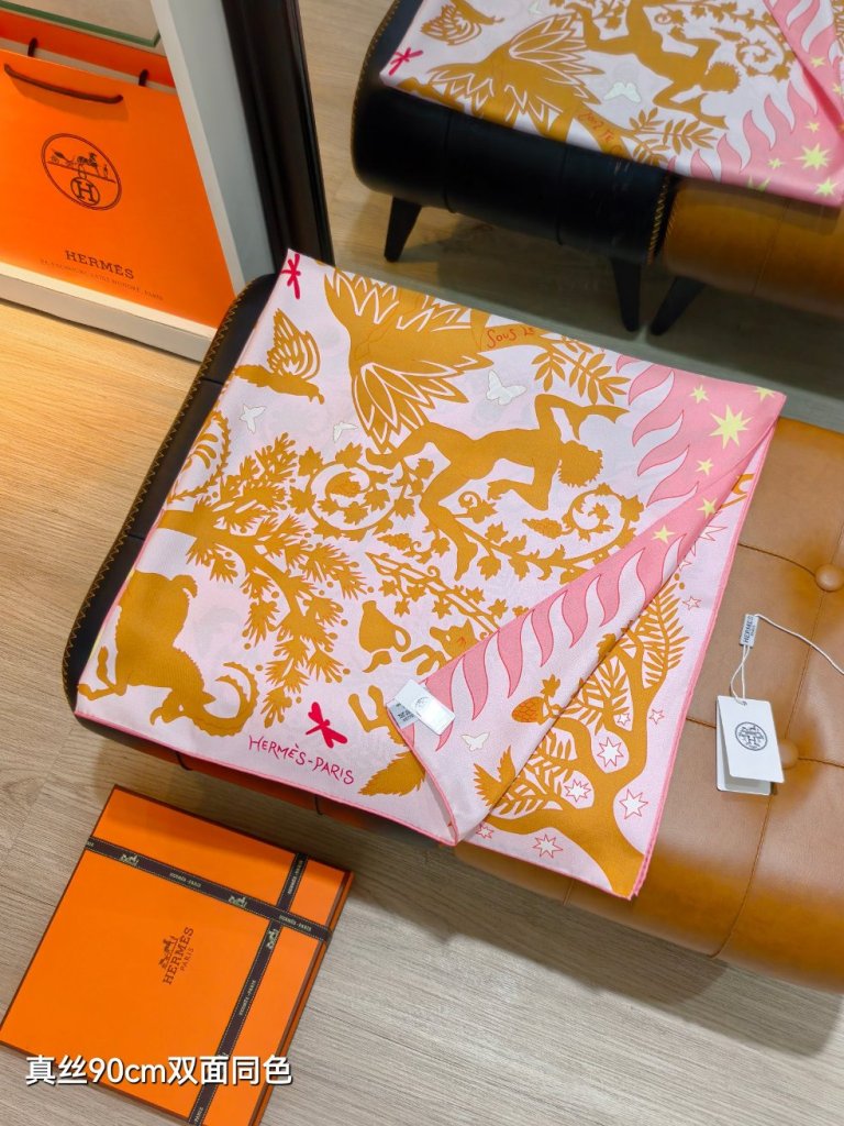 Hermes Double-Sided Silk Scarf-189