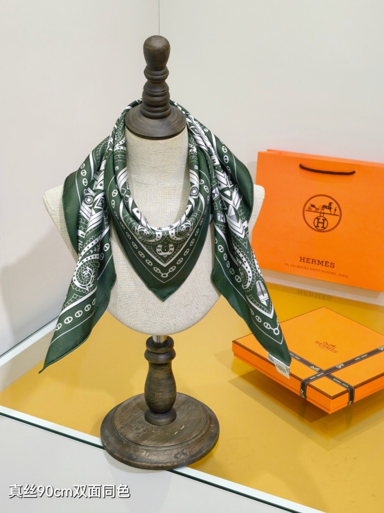 Hermes Double-Sided Silk Scarf-184