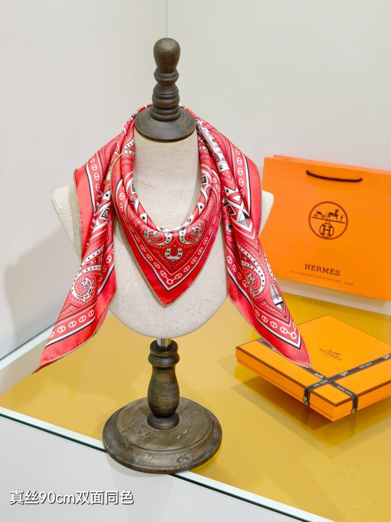 Hermes Double-Sided Silk Scarf-178