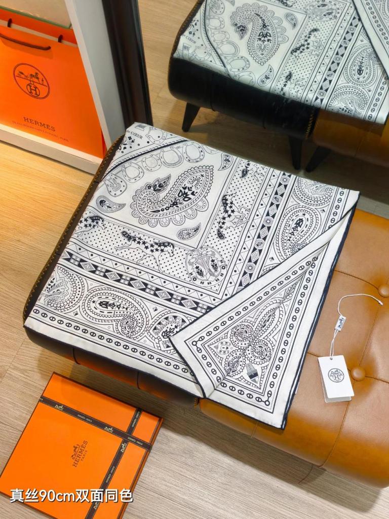 Hermes Double-Sided Silk Scarf-174