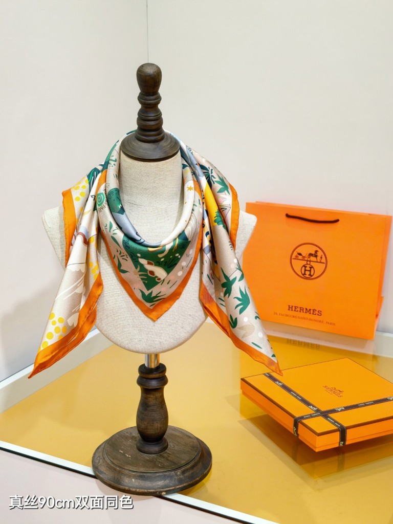 Hermes Double-Sided Silk Scarf-171