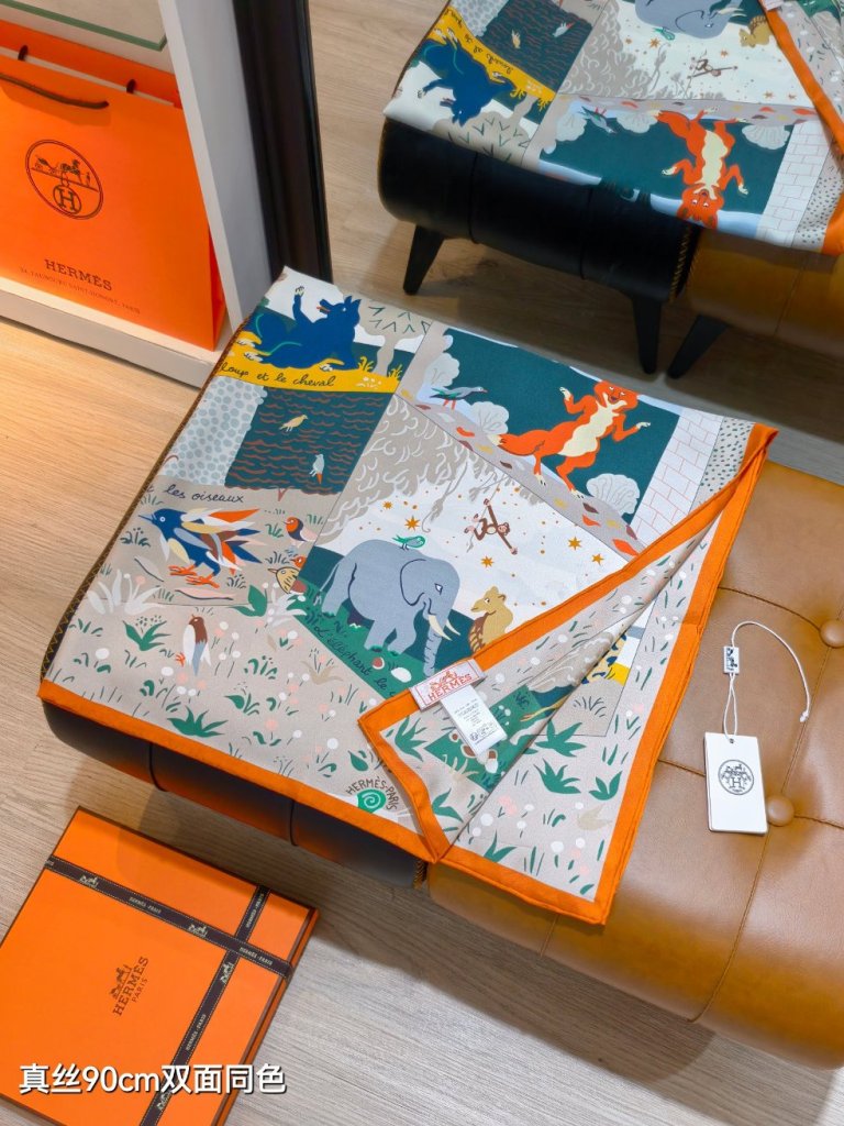 Hermes Double-Sided Silk Scarf-170