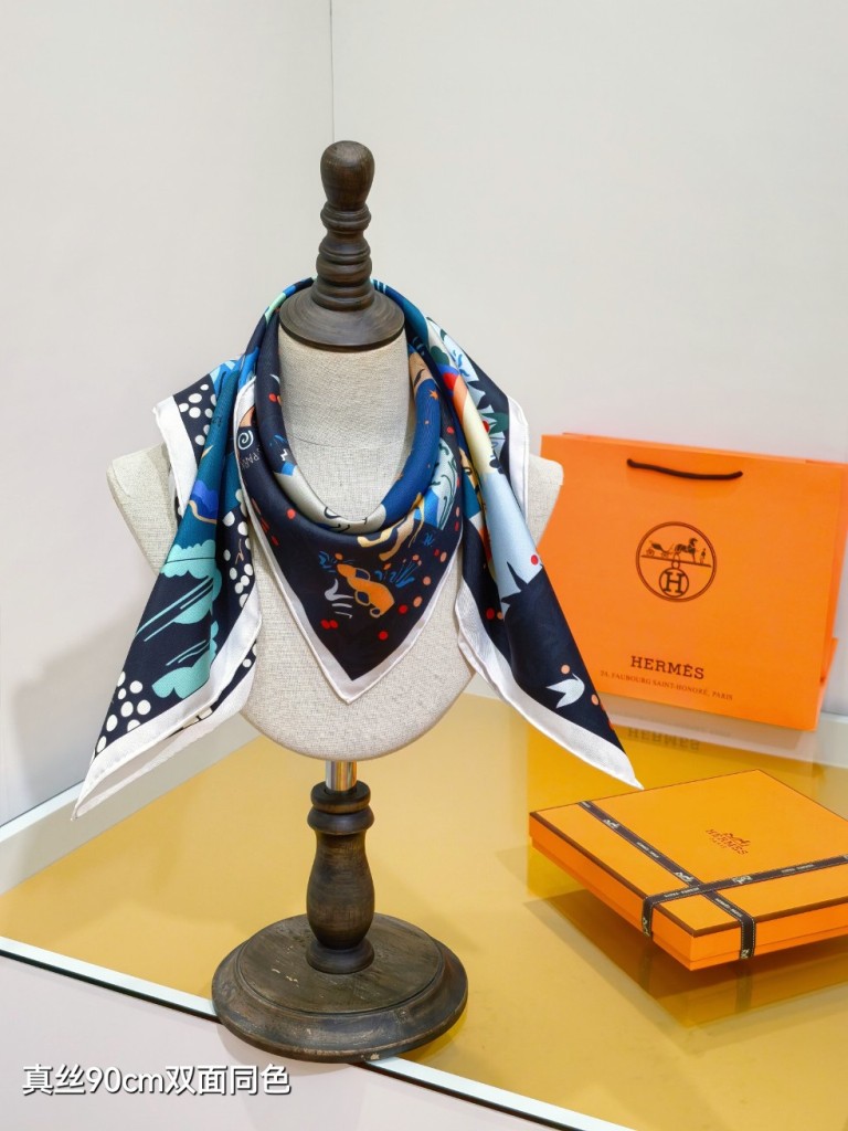 Hermes Double-Sided Silk Scarf-168