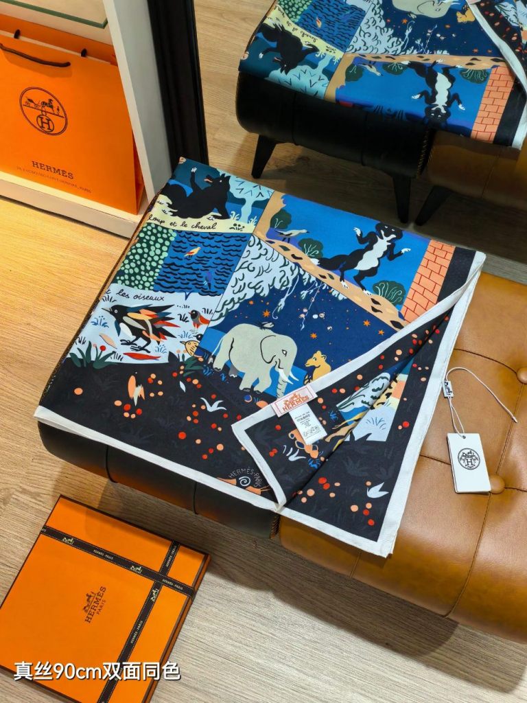Hermes Double-Sided Silk Scarf-167