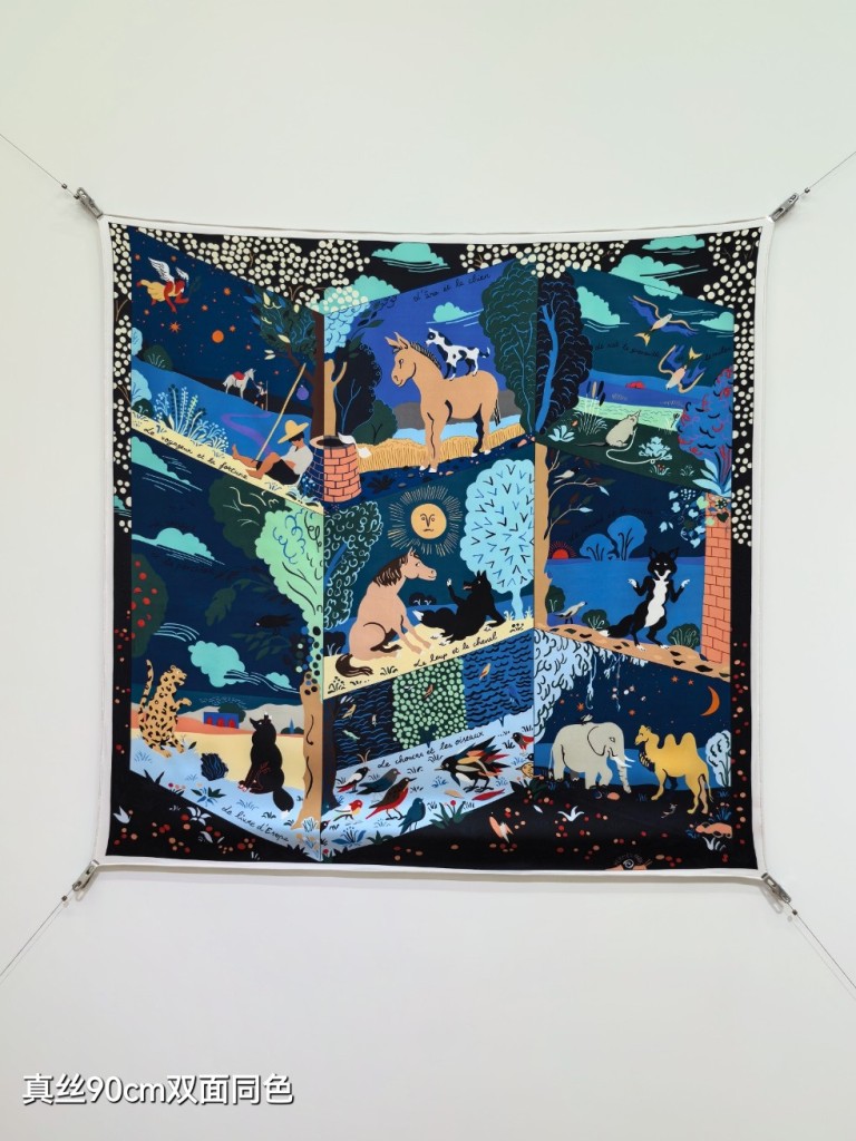 Hermes Double-Sided Silk Scarf-166