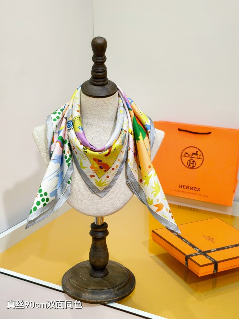 Hermes Double-Sided Silk Scarf-165