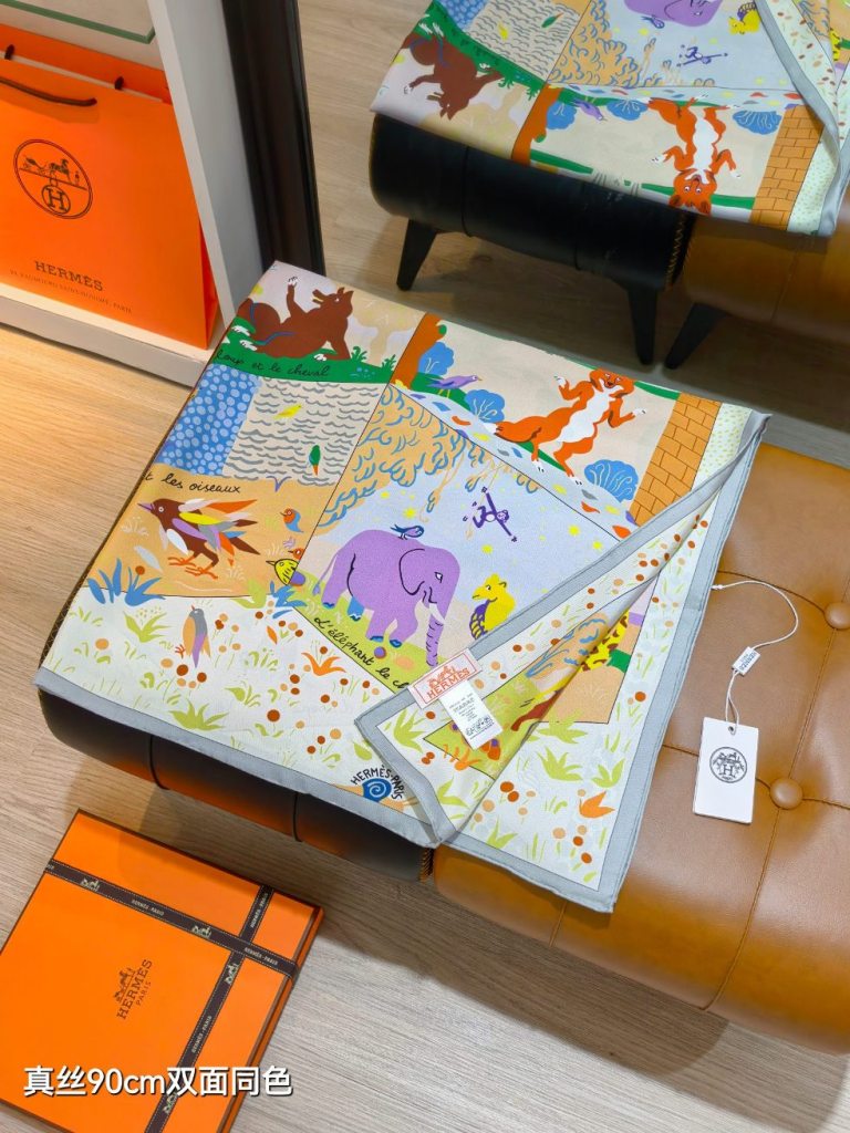 Hermes Double-Sided Silk Scarf-164