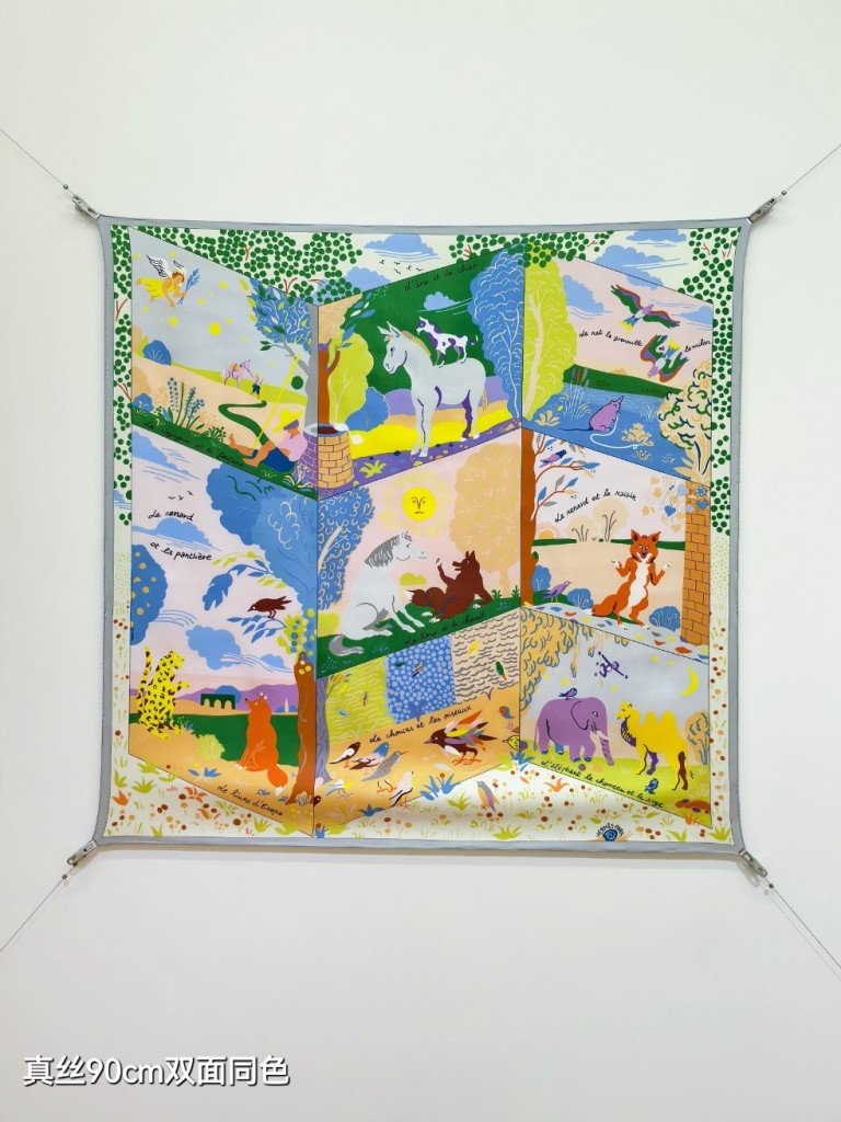 Hermes Double-Sided Silk Scarf-163