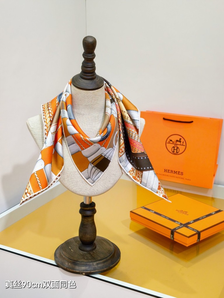 Hermes Double-Sided Silk Scarf-158