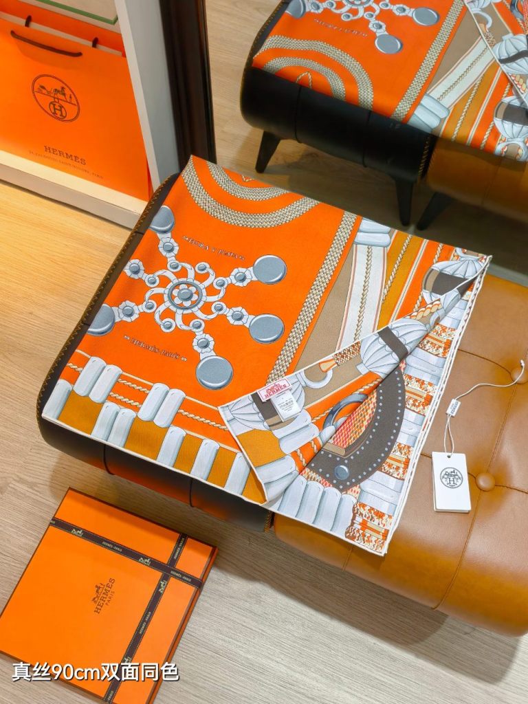 Hermes Double-Sided Silk Scarf-157