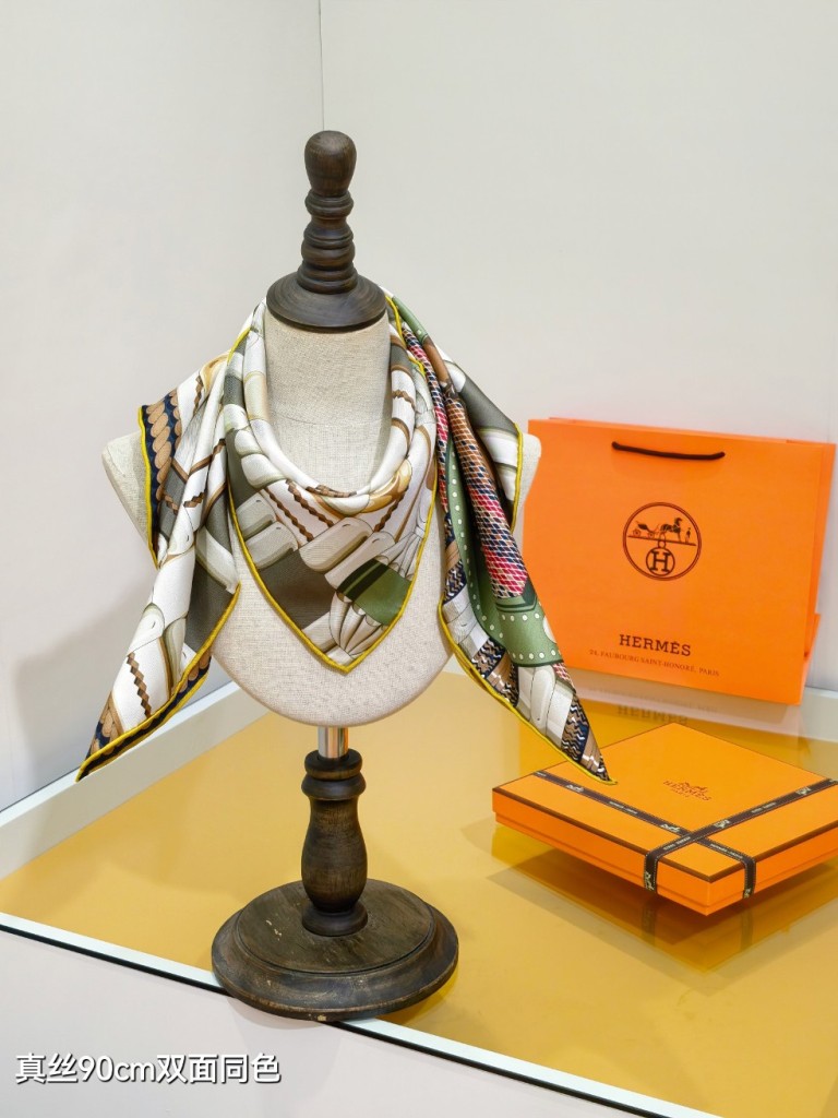 Hermes Double-Sided Silk Scarf-155