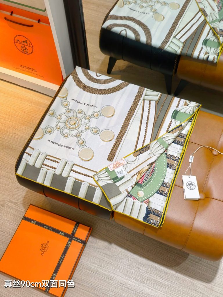Hermes Double-Sided Silk Scarf-154