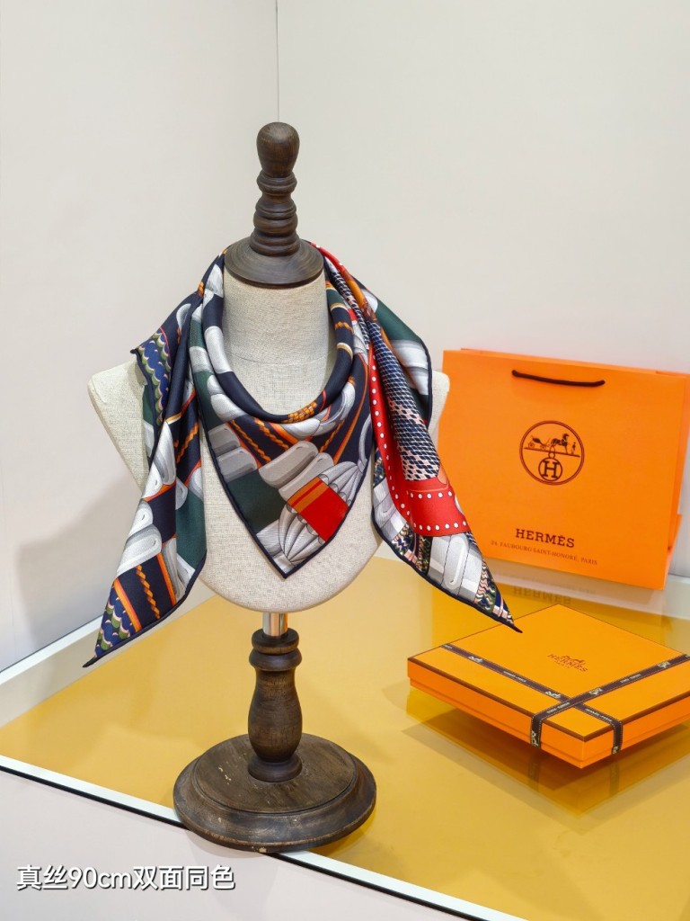 Hermes Double-Sided Silk Scarf-152
