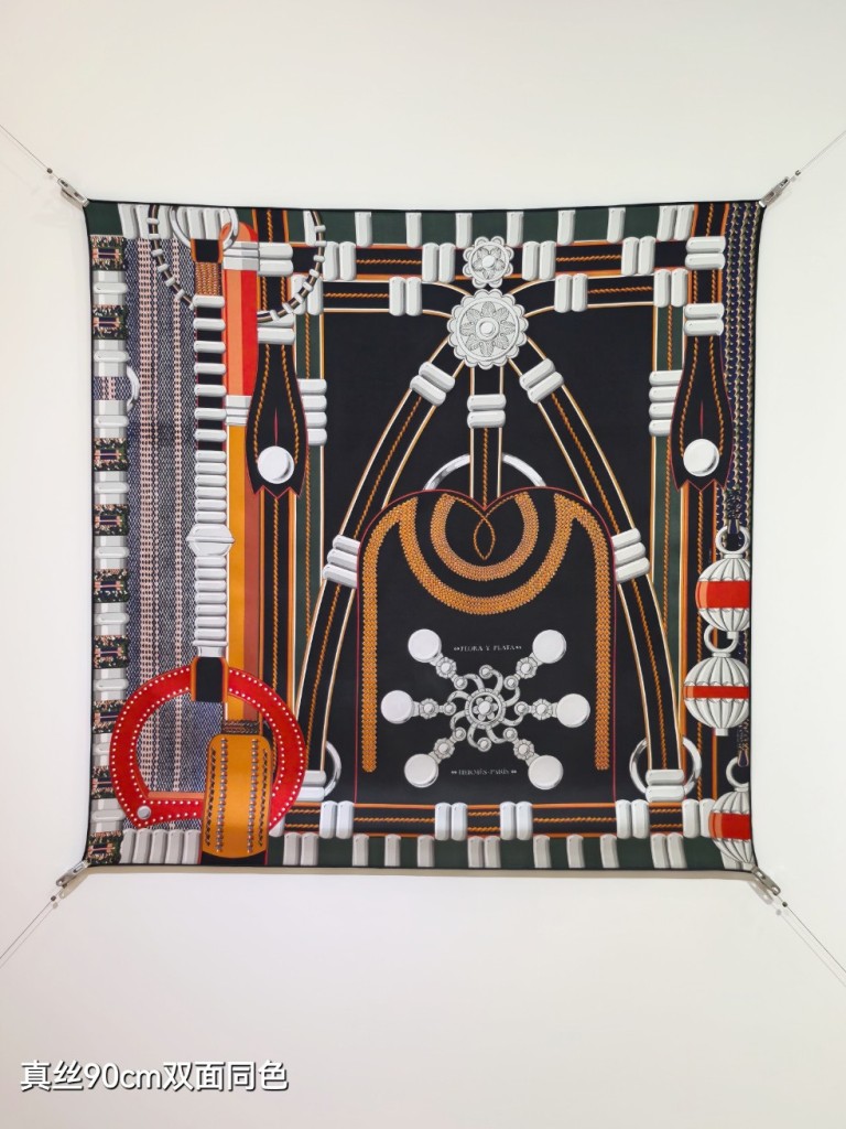 Hermes Double-Sided Silk Scarf-150