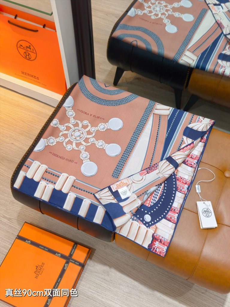 Hermes Double-Sided Silk Scarf-148