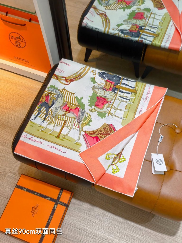 Hermes Double-Sided Silk Scarf-142