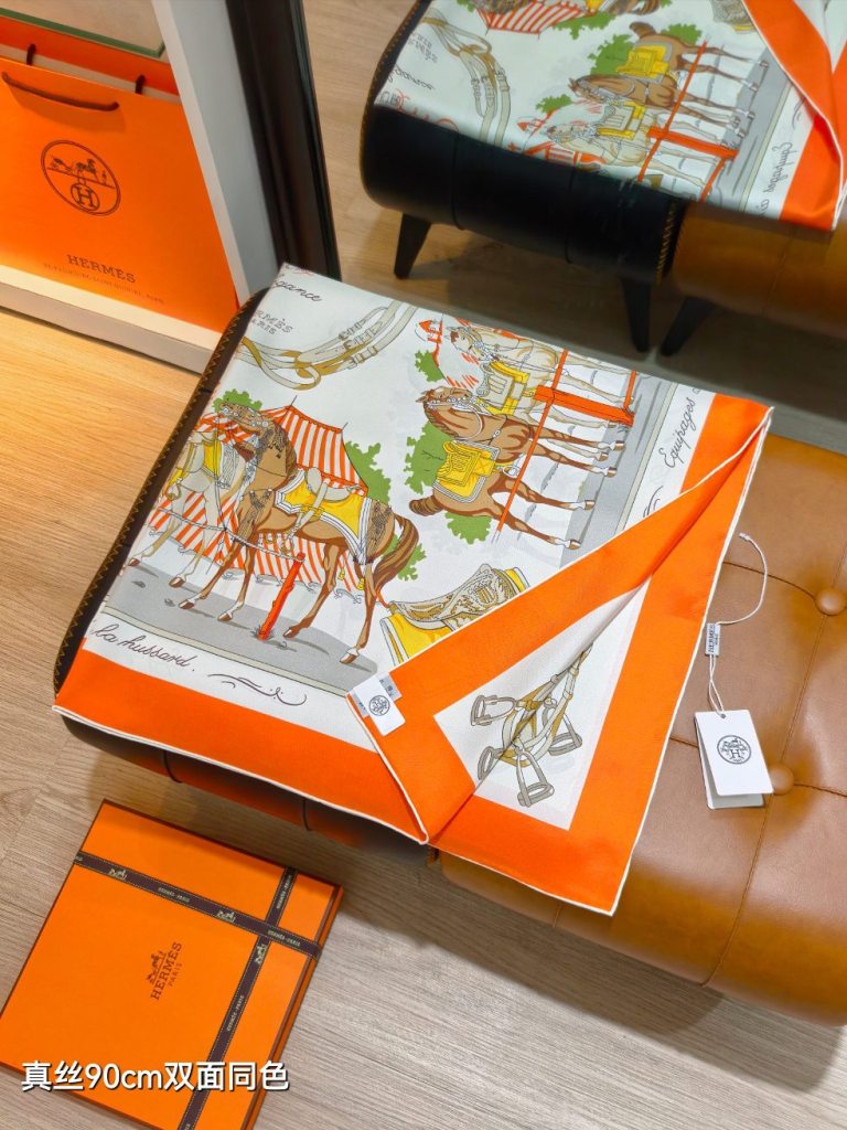 Hermes Double-Sided Silk Scarf-138