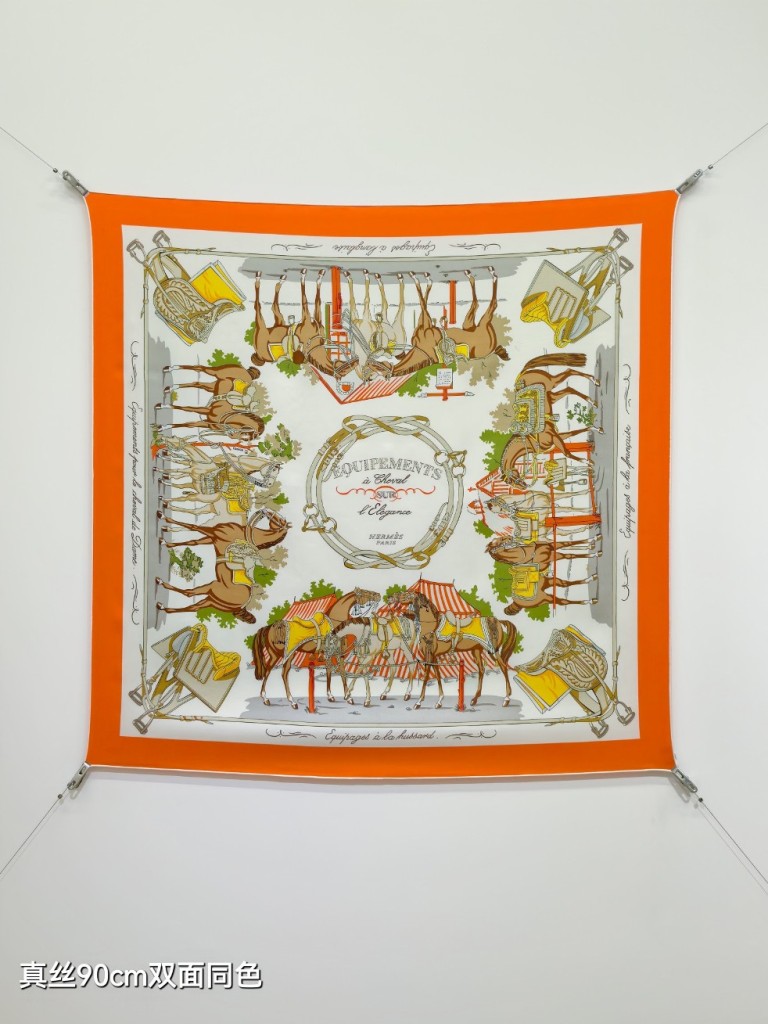 Hermes Double-Sided Silk Scarf-137