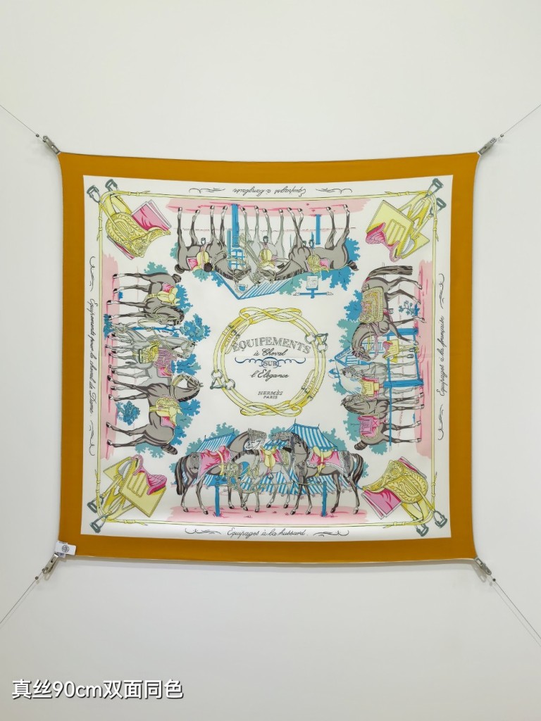 Hermes Double-Sided Silk Scarf-134