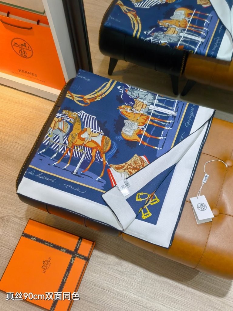 Hermes Double-Sided Silk Scarf-135