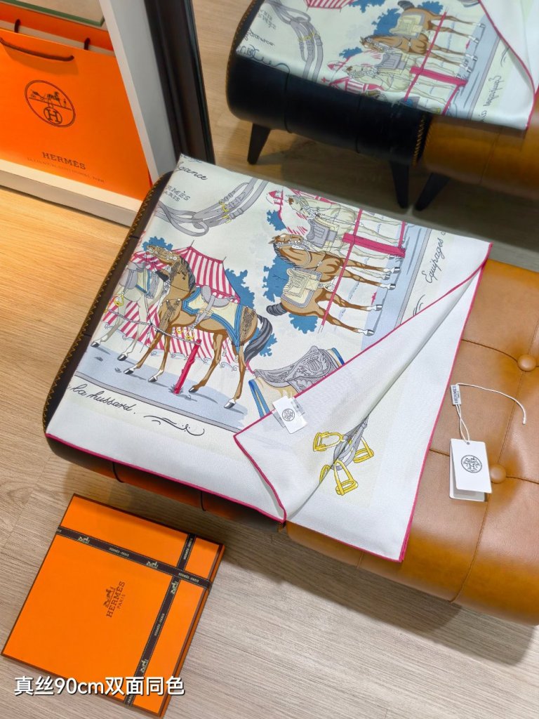 Hermes Double-Sided Silk Scarf-132