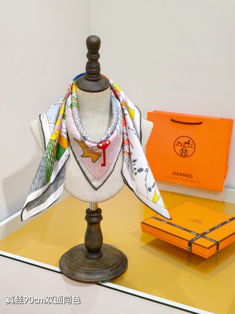 Hermes Double-Sided Silk Scarf-129
