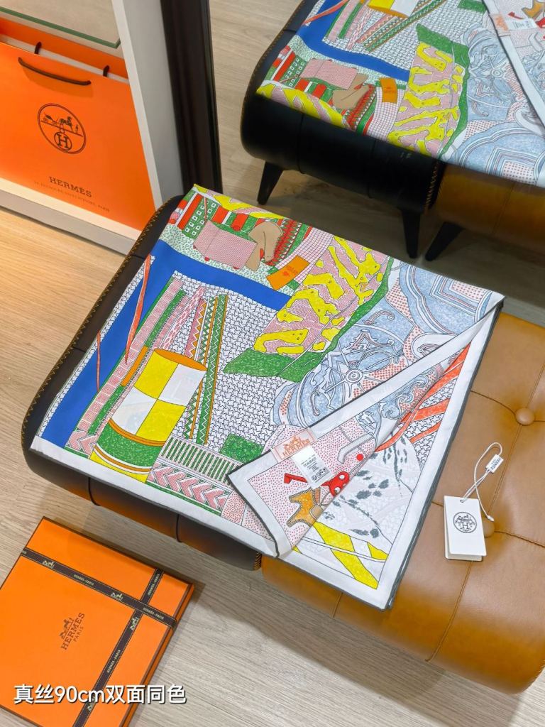 Hermes Double-Sided Silk Scarf-126