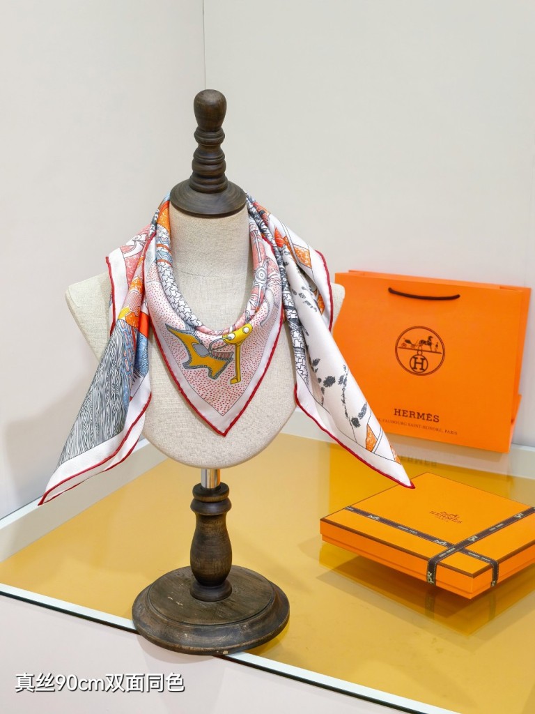 Hermes Double-Sided Silk Scarf-127