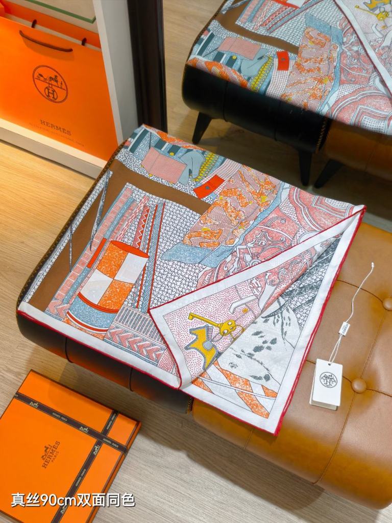 Hermes Double-Sided Silk Scarf-125
