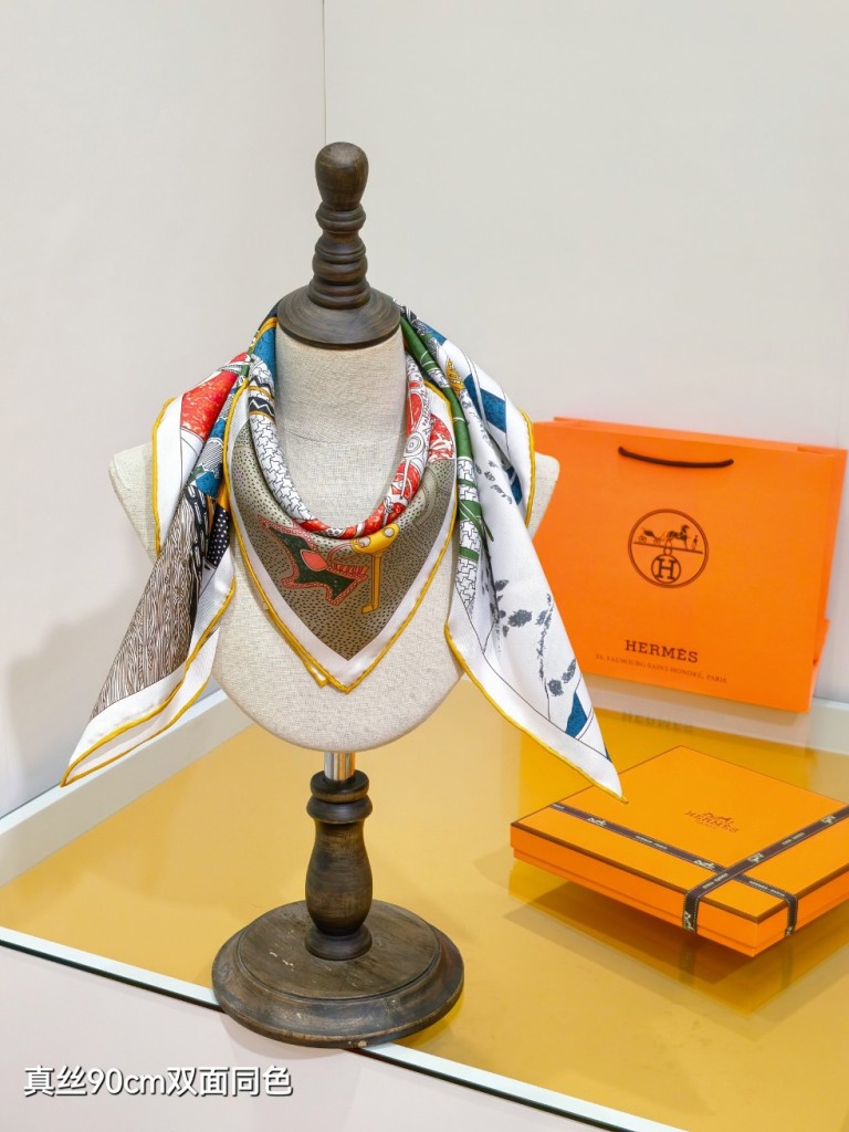 Hermes Double-Sided Silk Scarf-123