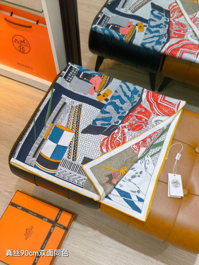 Hermes Double-Sided Silk Scarf-122