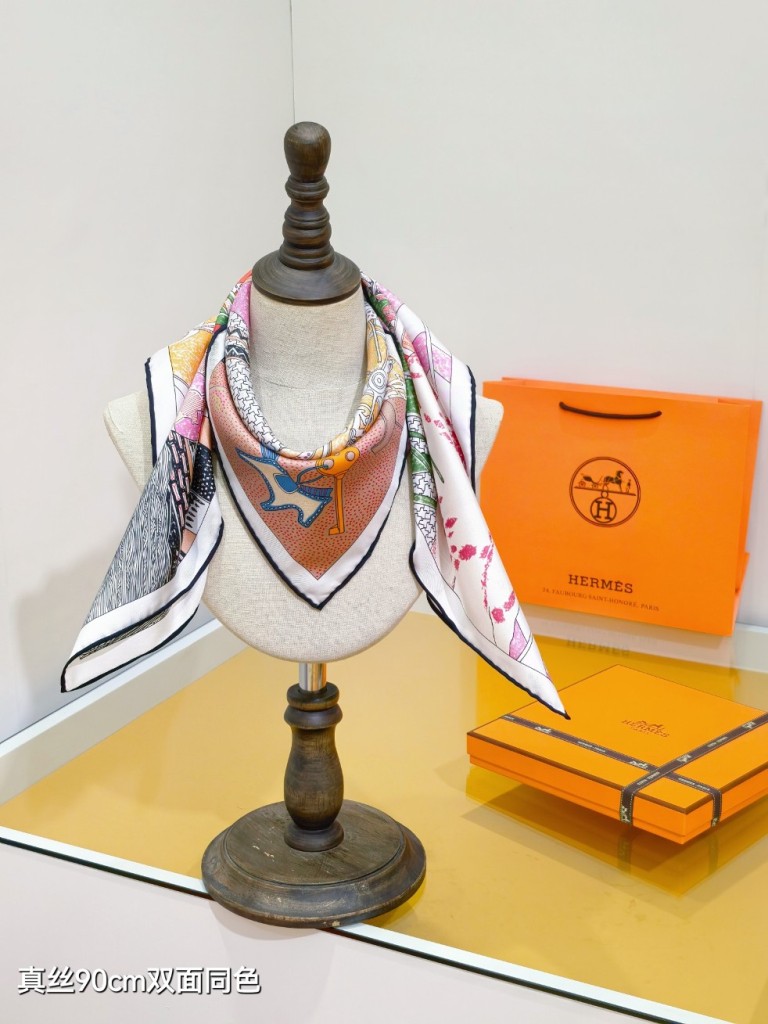 Hermes Double-Sided Silk Scarf-120